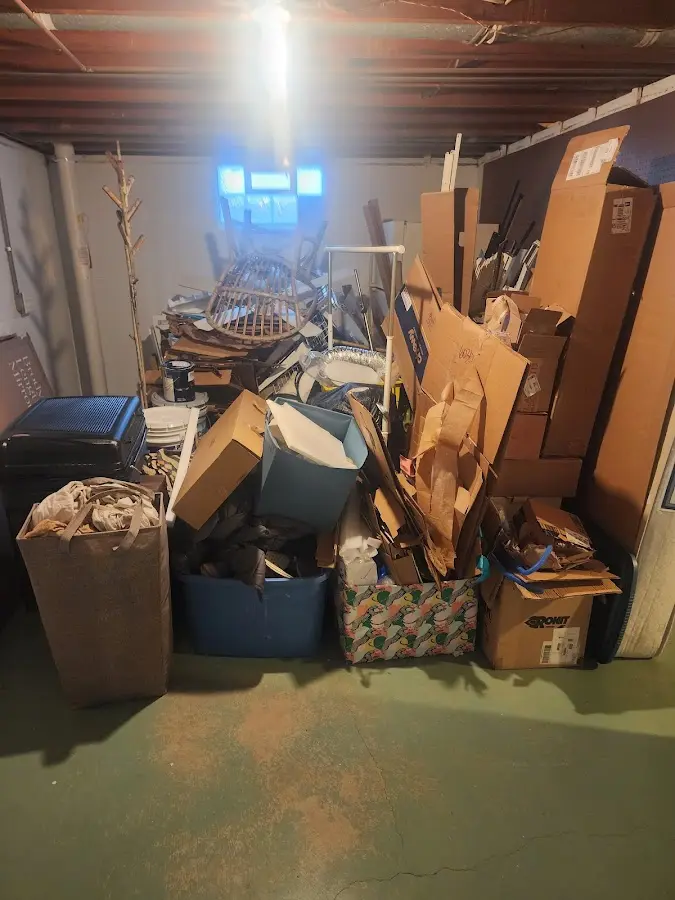 Roll-off dumpster container at job site for 2 Yard Dumpster Rental in Stone Park